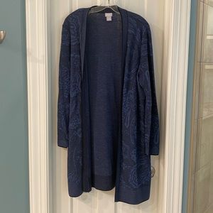 Chico’s blue/black cardigan, Chico’s size 3 (XL).